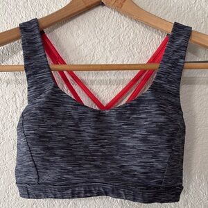 Lululemon Black and Red Sports Bra with Crisscross Straps